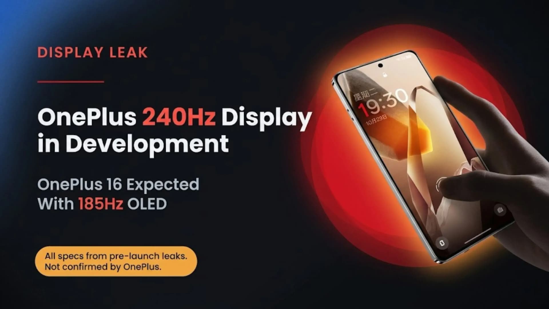 OnePlus Phone Display: 185Hz on OnePlus 16, 240Hz in Development
