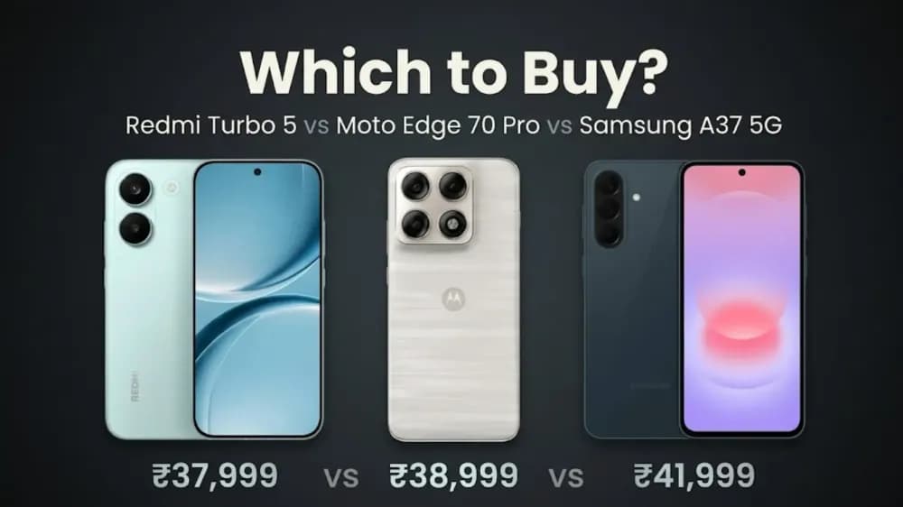 Redmi Turbo 5 vs Motorola Edge 70 Pro vs Samsung Galaxy A37 5G