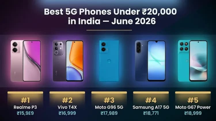 Best 5G Phones Under 20,000 in India: June 2026 Rankings